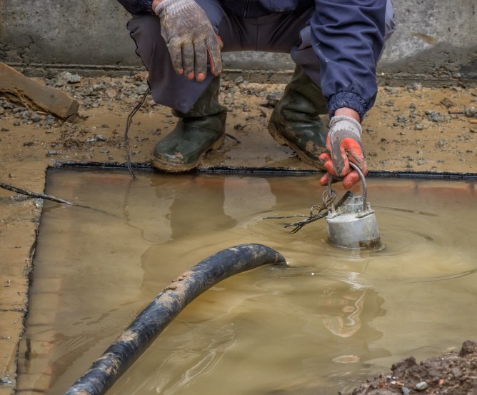 Schnappschuss Hochwasserschaden - Keller ist komplett voll mit Wasser