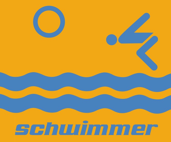 Schild: Schwimmer